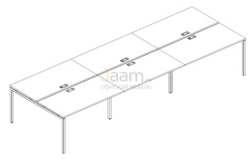 Мебель для персонала Рабочая станция на металлокаркасе DUE Б2 172-3 БП