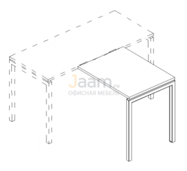 Мебель для персонала Брифинг-приставка на металлокаркасе DUE Б2 072 БП