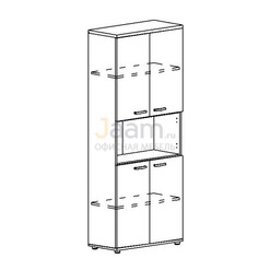 Мебель для персонала Шкаф для документов 4-дверный с открытой нишей 9374 БП