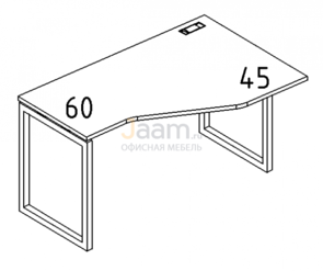 Мебель для персонала Стол эргономичный правый "Техно" на металлокаркасе QUATTRO Б4 052 БП