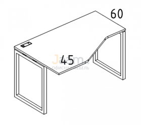 Мебель для персонала Стол эргономичный левый "Техно" на металлокаркасе QUATTRO Б4 055 БП