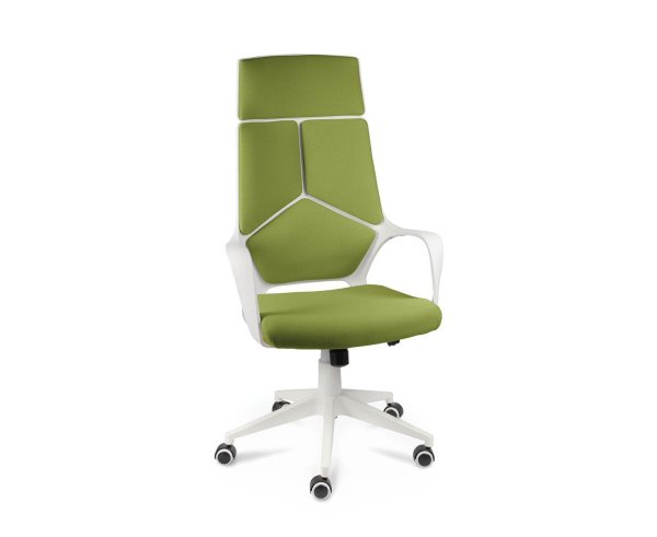 Кресло офисное / IQ / (White plastic green) белый пластик / зеленая ткань (Зеленый)