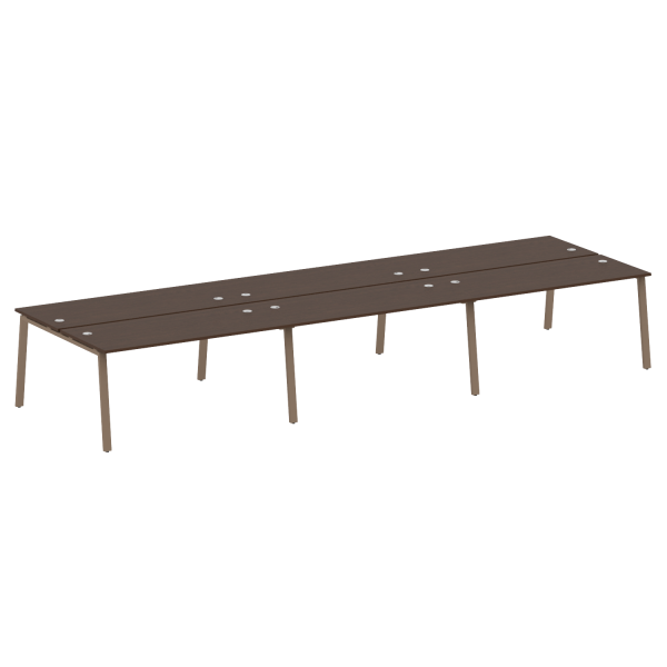 Рабочая станция на 6 рабочих места на А-образном м/к Metal System Style БА.СМ-6.4 4800x1475x750 (Венге Цаво/Мокко металл)