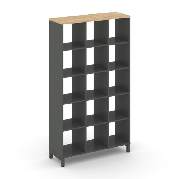 Каркас стеллажа 5 ярусов SN.KS-530 (1121х400х1982) (Антрацит/Тиквуд Светлый/Металл Антрацит)