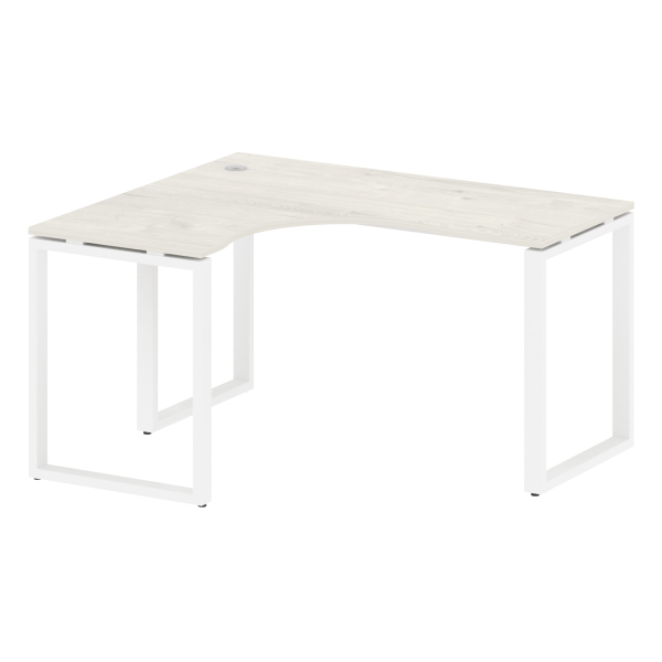 Стол криволинейный левый Metal System Style БО.СА-3 Л 1400x1200x750 (Дуб Наварра/Белый металл)