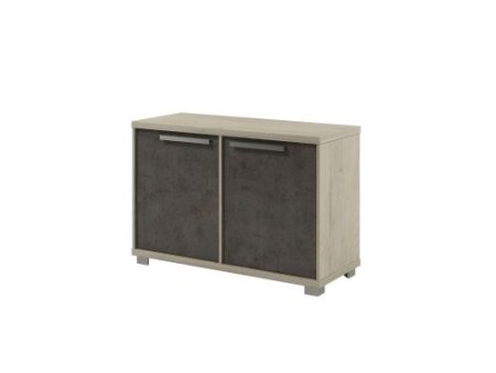Шкаф низкий Vestar Z-12-11 1232x500x832 (Дуб Галифакс белый/Бетон Чикаго)