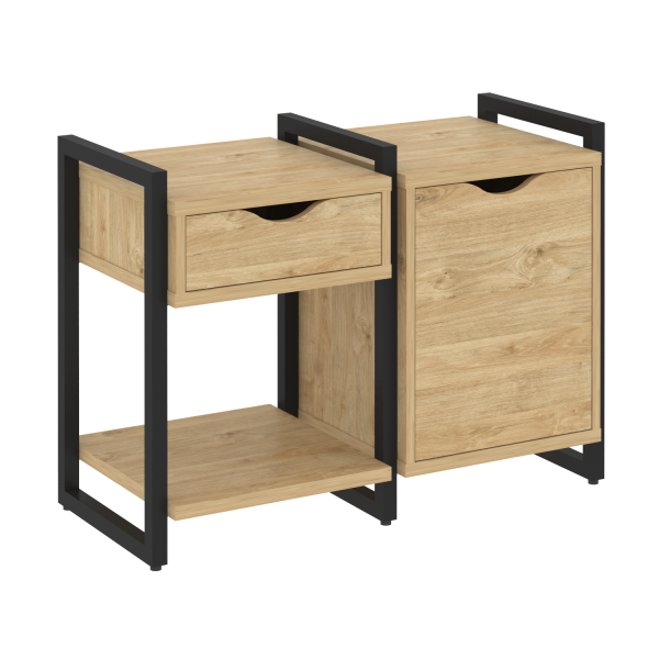 Тумба на регулируемых опорах наборная VR.L-TN-3.O 970x460x719 (Тиквуд Светлый/Черный металл)