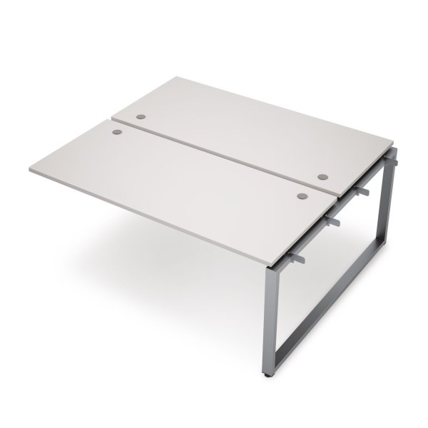 6МБС-О.6277 Бенч-система на 2 рабочих места, средний модуль (1000x1435x750) (Белый/Алюминий матовый)