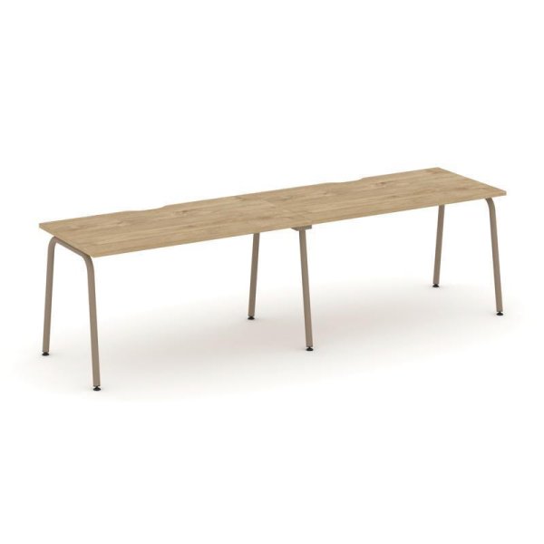 Рабочая станция 2 места ES.RS-2.3-VK (2760х730х750) (Тиквуд Светлый/Металл Латте)