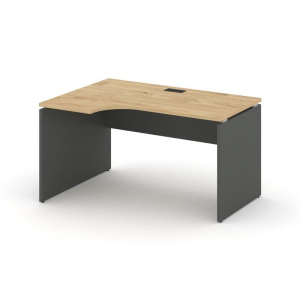 Стол рабочий эргономичный SN-D.SPA-021(L) (1380х800/980х750) (Тиквуд Светлый/Антрацит)