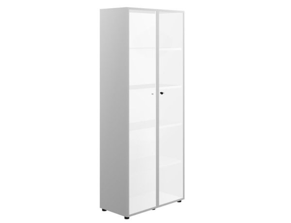 Шкаф высокий со стеклом 2-дв. (стекло мокка) Z2 IDEV86S K  860x450x2140 (Орех каналетто)
