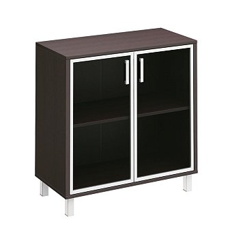 Шкаф низкий для документов две стеклянные двери Борн B 410-822 900x450x940