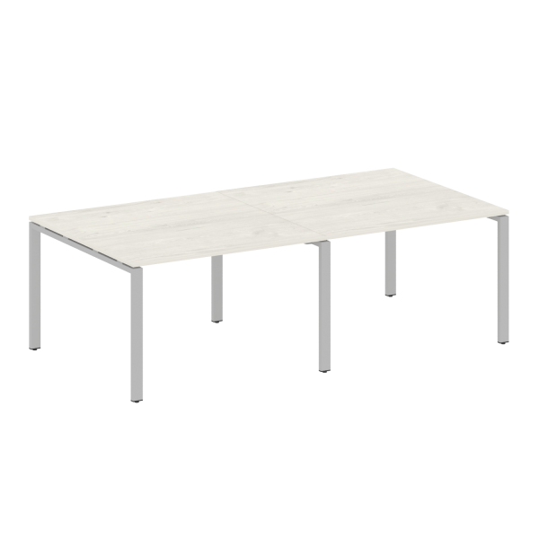 Переговорный стол 2 столешницы Metal System Style БП.ПРГ-2.2 2400x1235x750 (Дуб Наварра/Серый металл)