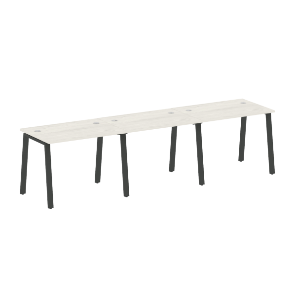 Рабочая станция на 3 рабочих места на А-образном м/к Metal System Style БА.СМ-3.1 3000x720x750 (Дуб наварра/Антрацит металл)