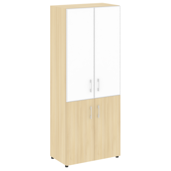 Шкаф для документов со стеклом белым LT.ST-1.2 R White (Акация Лорка)