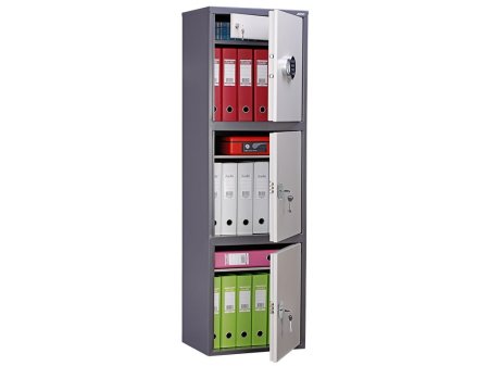 Бухгалтерский шкаф AIKO SL-150/3Т EL (Графит/Светло-серый)