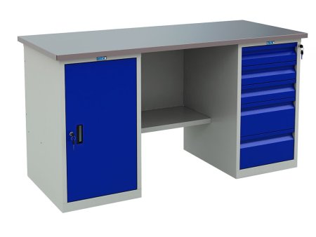 Верстак Profi (№603) WT160.WD1/WD5.000 (Серый | Синий)