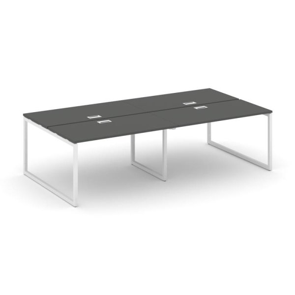 Рабочая станция 2-х сторонняя SN-4O.DRS-054 (3160х1632х750) (Антрацит/Металл Белый)