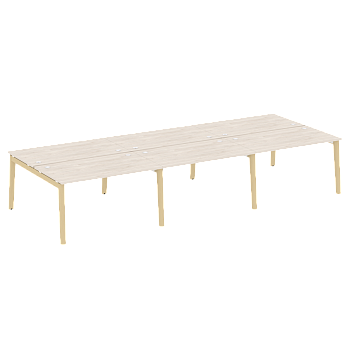 Рабочая станция на деревянных опорах Onix Wood OW.D.RS-6.3.8 4140x1635x750