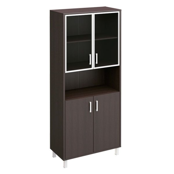 Шкаф двери стекло в рамке без замка ниша Борн B 430-823 900x450x2074 (Венге)