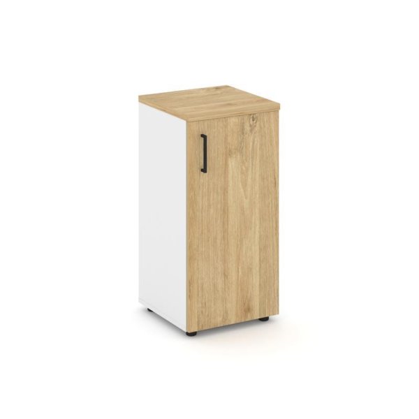 Шкаф низкий узкий SN.STU.E-301(R) (400х400х833) (Белый/Тиквуд Светлый)