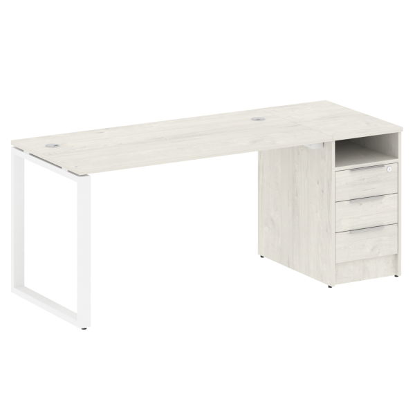 Рабочая станция Metal System Style БО.РС-СТП1.3 1812x720x750 (Дуб Наварра/Белый металл)