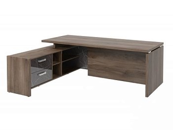 Стол руководителя с опорной тумбой Festus FI-121L.GG 1800x2100x750