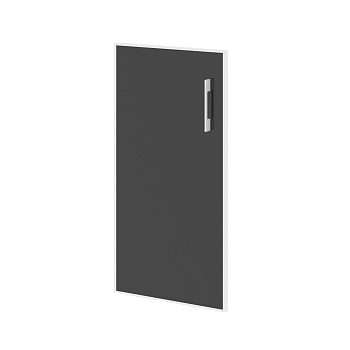 Дверь стеклянная черная левое в раме низкое Lacobel LT.S-3 R (L) Black