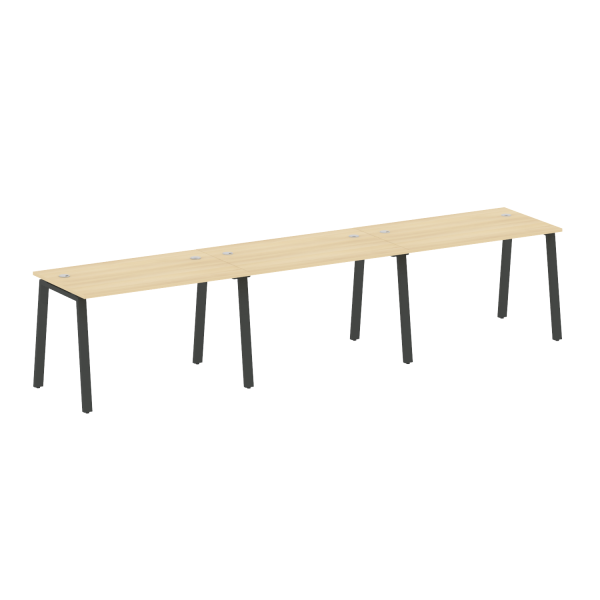 Рабочая станция на 3 рабочих места на А-образном м/к Metal System Style БА.СМ-3.2 3600x720x750