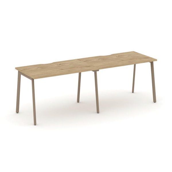 Рабочая станция 2 места ES.RS-2.2-VP (2360х730х750) (Тиквуд Светлый/Металл Латте)