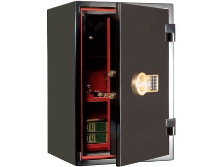 Взломостойкий сейф VALBERG ГАРАНТ-67Т.EL GOLD (Черный/Вишня)