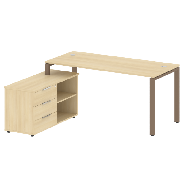 Рабочая станция с опорной тумбой левая Metal System Style БП.РС-СТС-2.4 Л 1700x1520x750