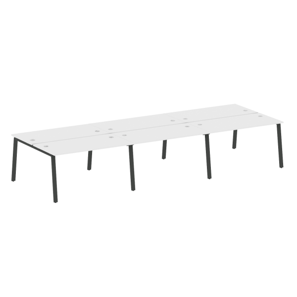 Рабочая станция на 6 рабочих места на А-образном м/к Metal System Style БА.СМ-6.3 4200x1475x750