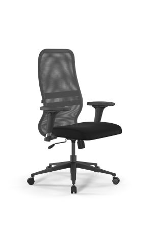 Кресло для руководителя Метта Sit 8 B2-8D - X1+UMF(X1) /Uh00/Wh00/D02P(M09.B11.G19.W02) (Светло-серый | Черный)