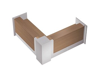 Стойка ресепшн угловая с 2-мя вырезами правая PROFIQUADRO КВ 0811 2507x2507x1164