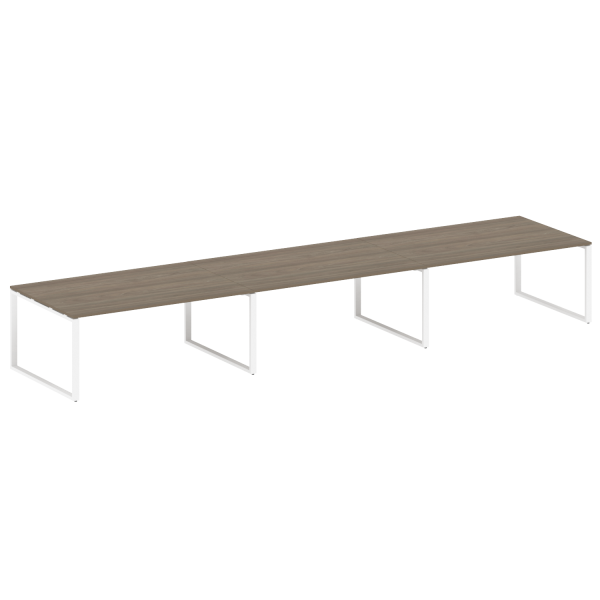 Переговорный стол 3 столешницы Metal System Style БО.ПРГ-3.5 5400x1235x750 (Вяз/Белый металл)
