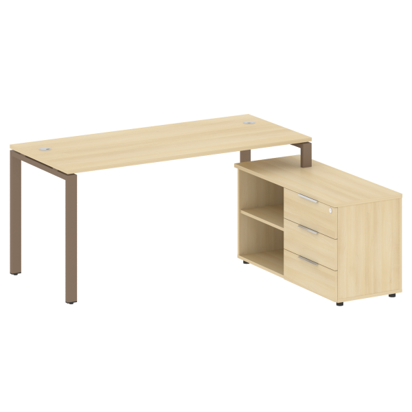 Рабочая станция с опорной тумбой правая Metal System Style БП.РС-СТС-2.4 Пр 1700x1520x750
