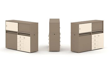 Тумба двойная + низкая надставка ES.NB.2N-18 (1500х410х1135)
