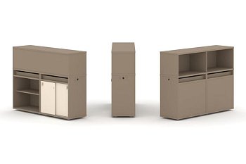 Тумба двойная + низкая надставка ES.NB.2N-9 (1500х410х1135)