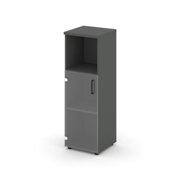 Шкаф средний узкий SN.STU.E-202(L) (400х400х1203) (Антрацит/Прозрачный)