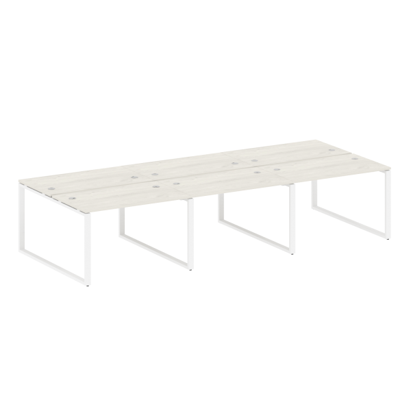 Рабочая станция Metal System Style БО.СМ-6.2 3600x1475x750 (Дуб Наварра/Белый металл)